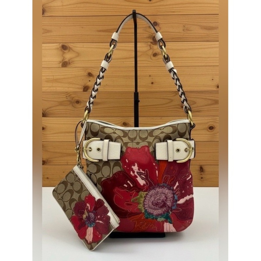 Vintage Coach Y2K Coach Soho Red Poppy for Peace Shoulder Bag and Wristlet Set